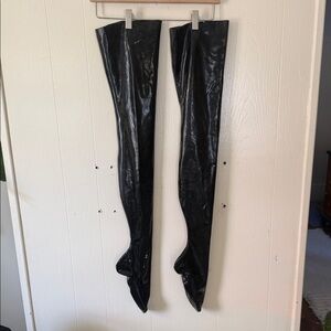 Black Thigh-High Latex Atsuko Kudo Hosiery XS
